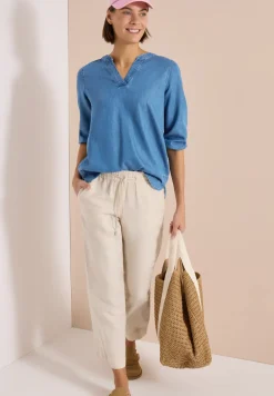 Tuniek met 3/4 mouwen in denimlook