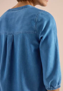 Tuniek met 3/4 mouwen in denimlook