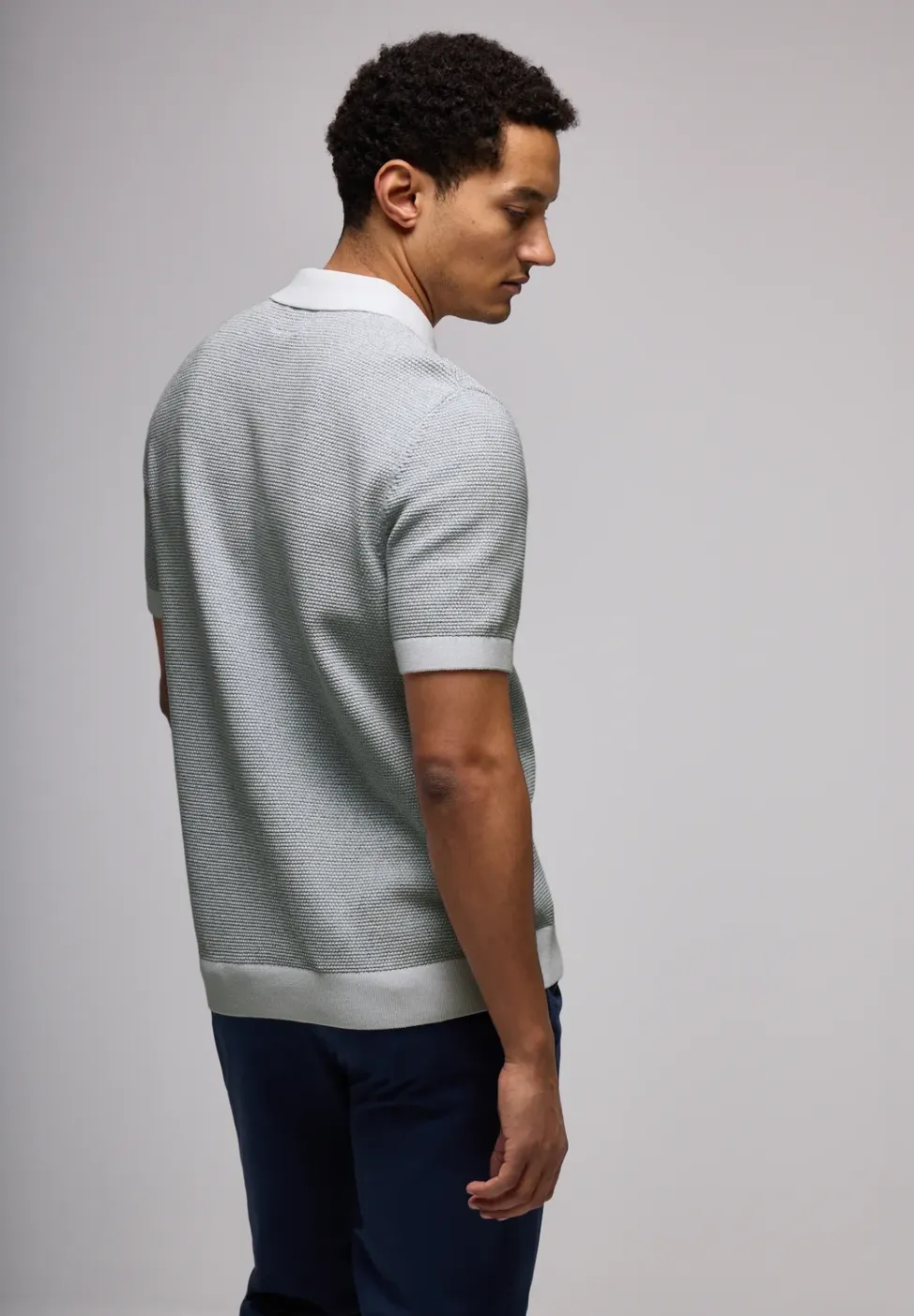 Tweekleurig gestructureerd poloshirt