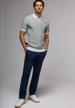 Tweekleurig gestructureerd poloshirt
