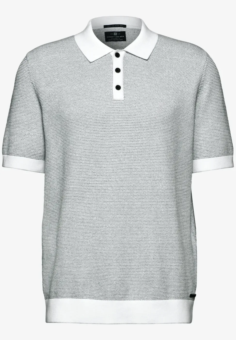 Tweekleurig gestructureerd poloshirt