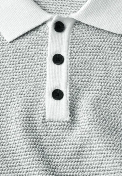 Tweekleurig gestructureerd poloshirt