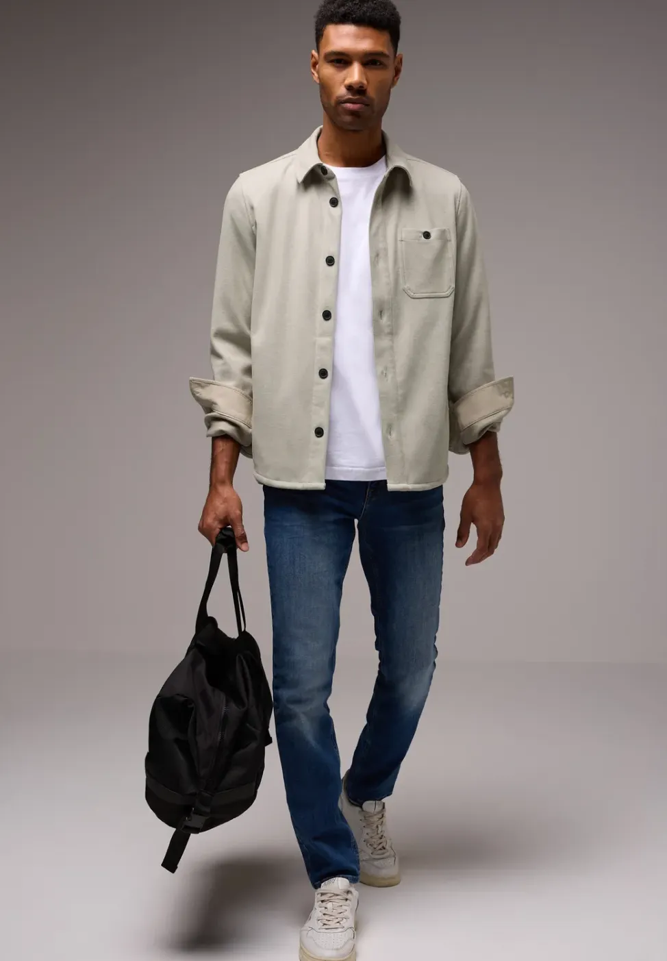 Tweekleurig keperstof overshirt