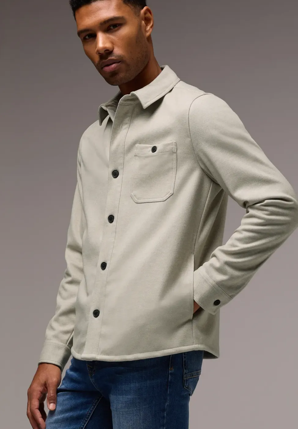Tweekleurig keperstof overshirt