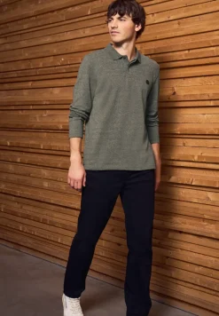 Tweekleurige polo met lange mouwen