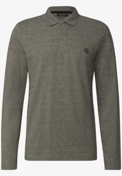 Tweekleurige polo met lange mouwen