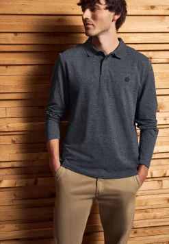 Tweekleurige polo met lange mouwen