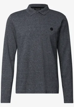 Tweekleurige polo met lange mouwen