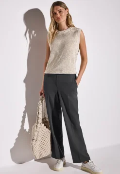 Twill broek met rechte pijpen