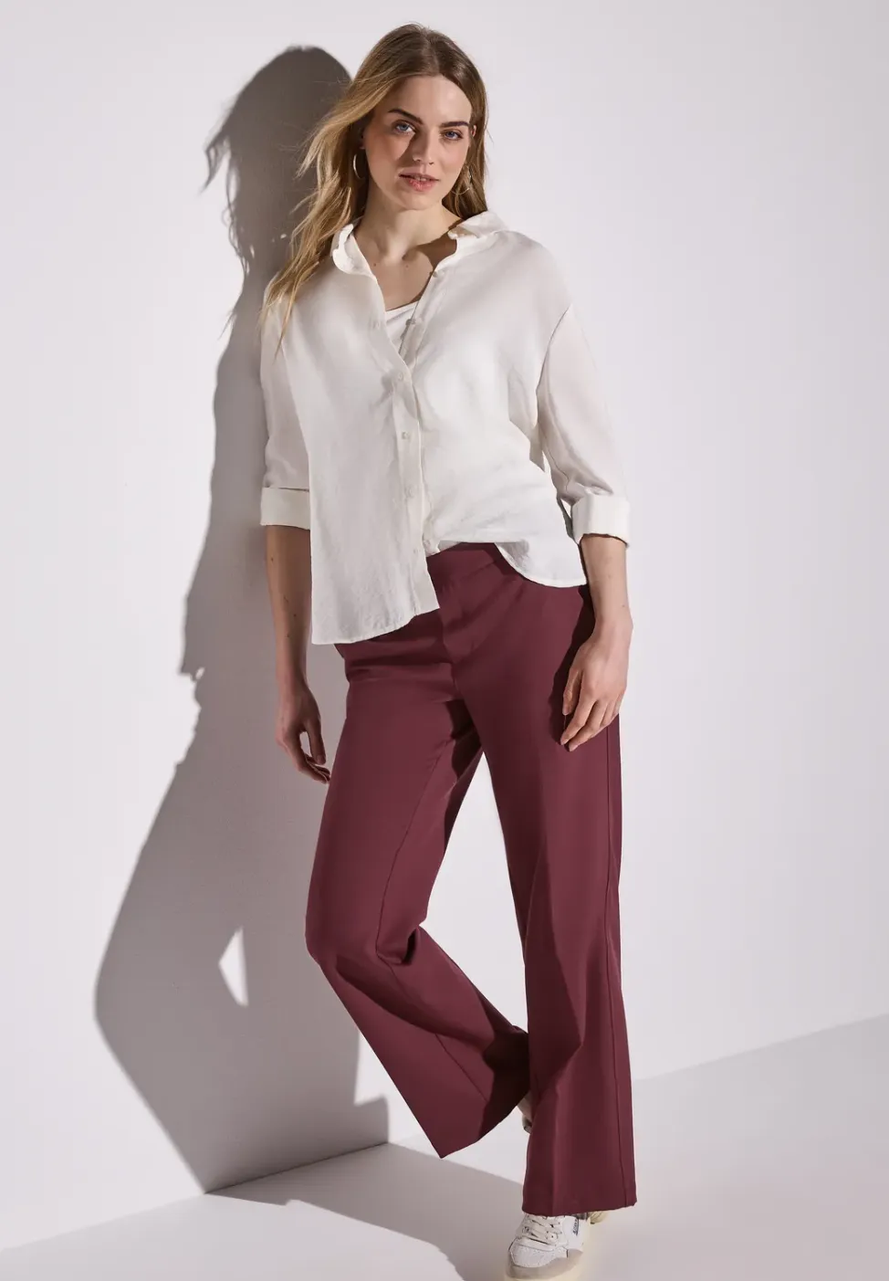 Twill broek met rechte pijpen