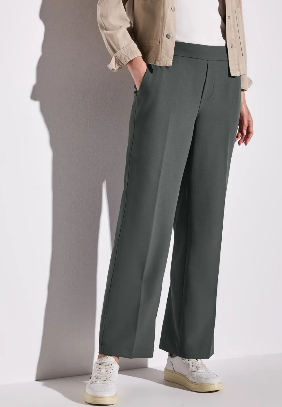 Twill broek met rechte pijpen