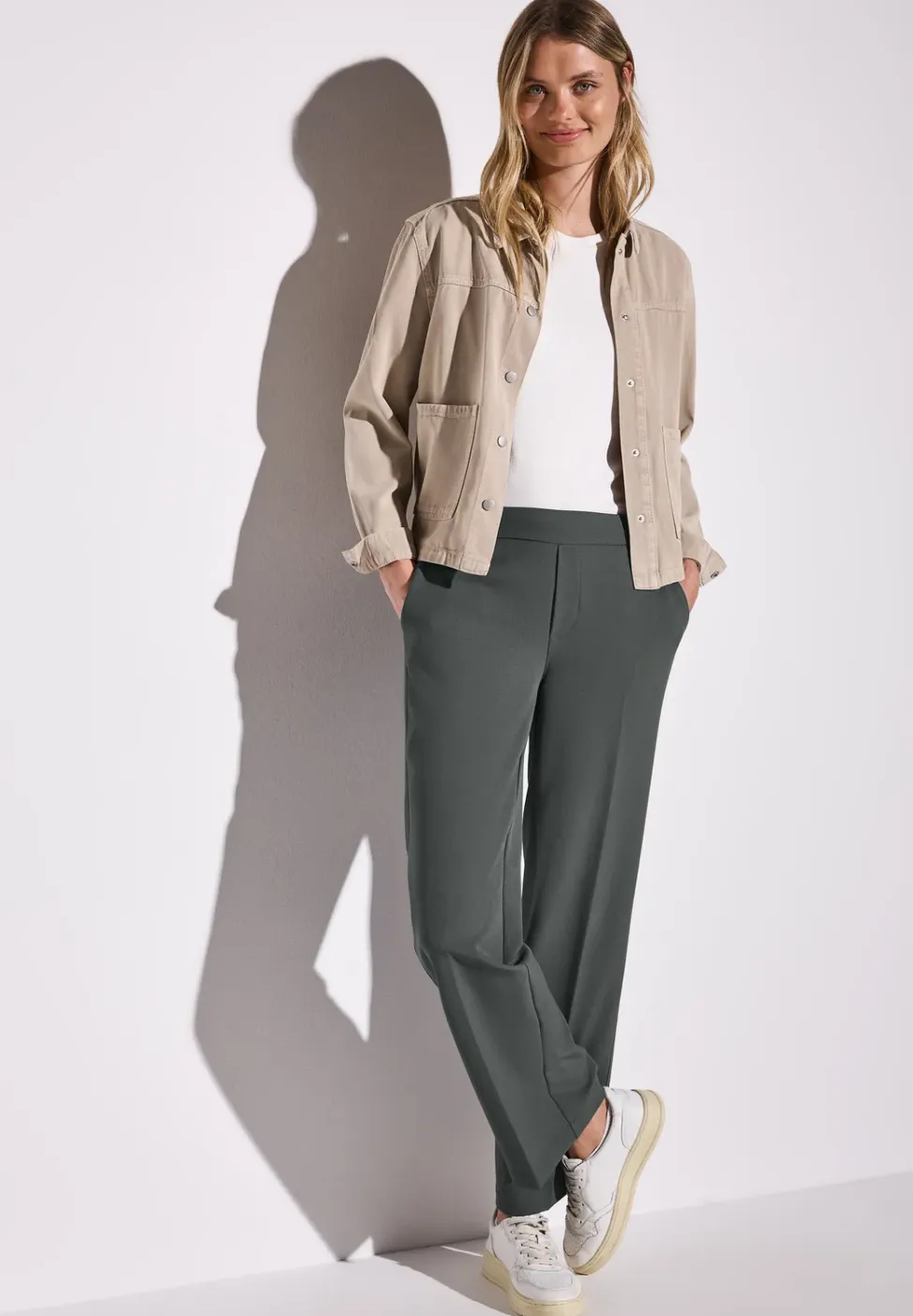 Twill broek met rechte pijpen