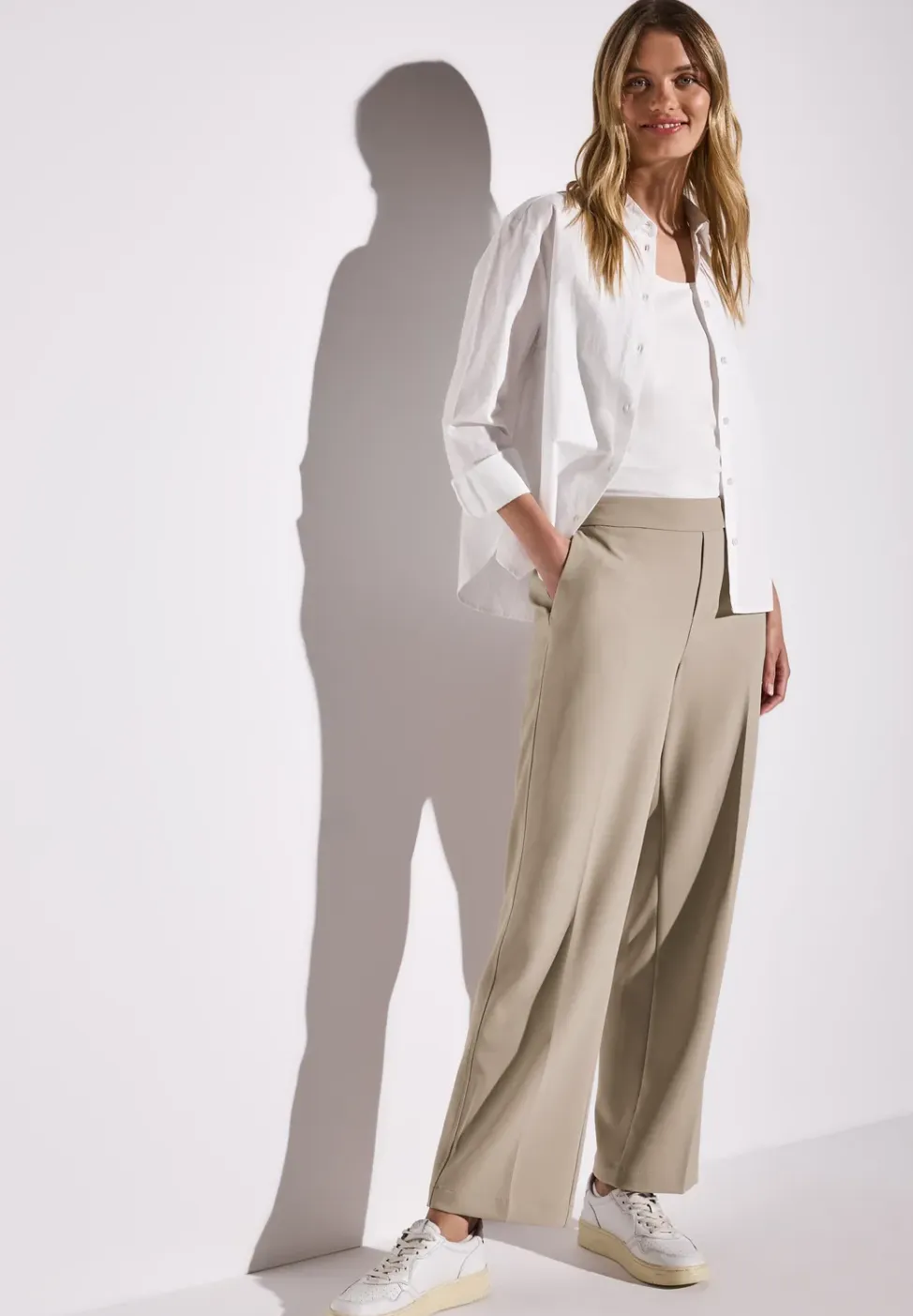 Twill broek met rechte pijpen