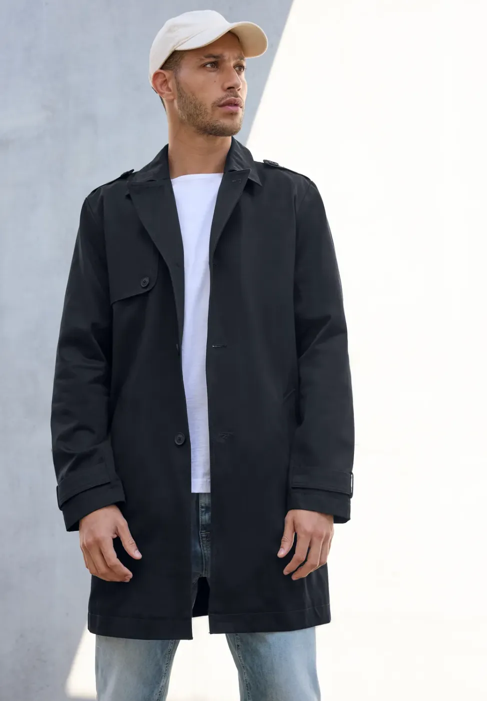 Twill trenchcoat