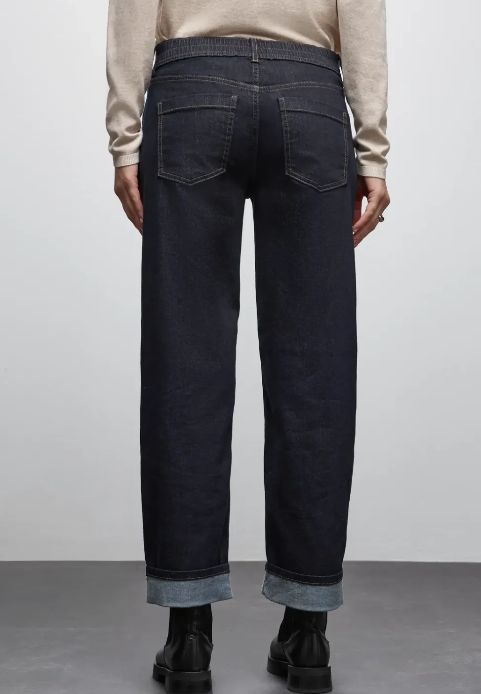 Uitgerolde straight leg jeans