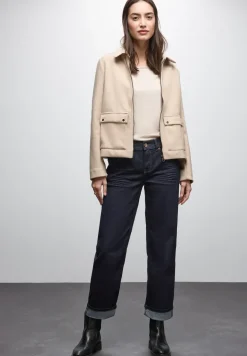 Uitgerolde straight leg jeans