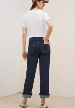 Uitgerolde straight leg jeans