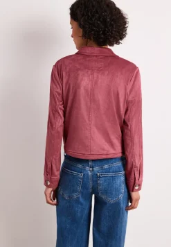 Velours jack met knoopsluiting