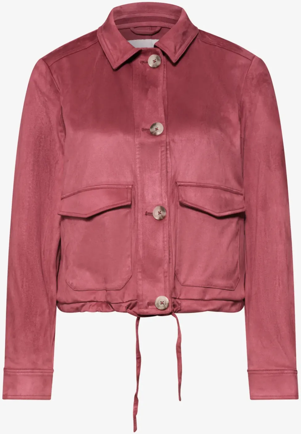 Velours jack met knoopsluiting