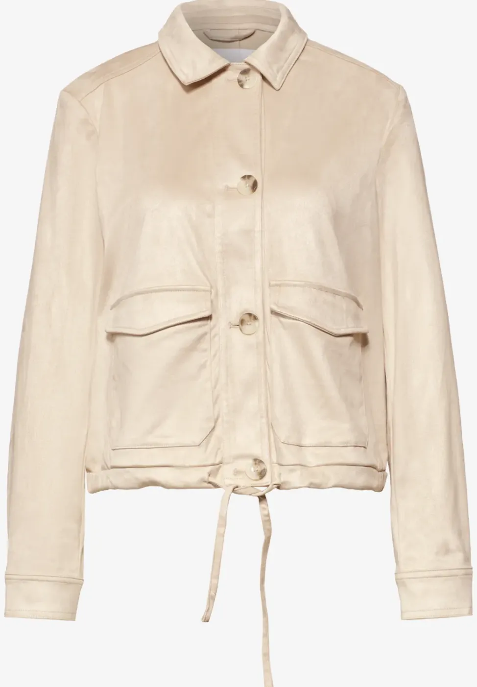 Velours jack met knoopsluiting