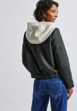 Velours jas met capuchon