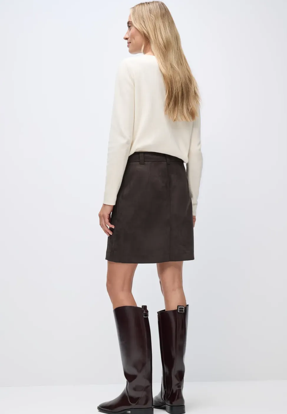 Velours rok met knopen