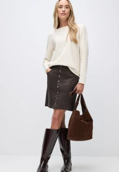Velours rok met knopen