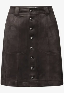 Velours rok met knopen