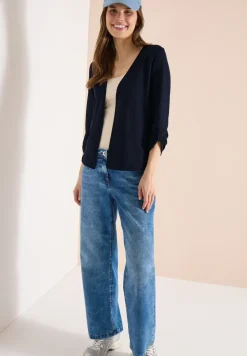 Vest met 3/4 mouwen in een gebreide look