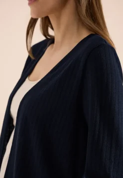 Vest met 3/4 mouwen in een gebreide look