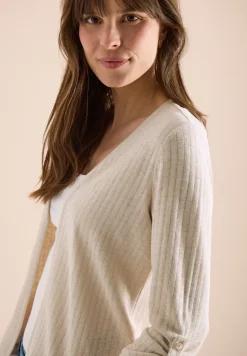 Vest met 3/4 mouwen in een gebreide look