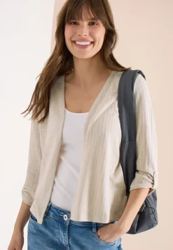 Vest met 3/4 mouwen in een gebreide look