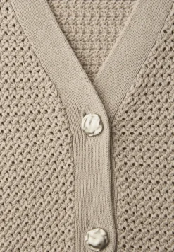 Vest met korte mouwen, V-hals en structuur