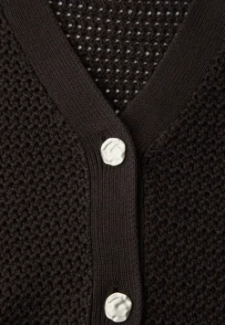 Vest met korte mouwen, V-hals en structuur