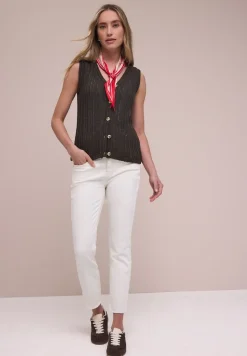 Vest met V-hals en knoopsluiting