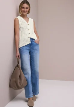 Vest met V-hals en knoopsluiting