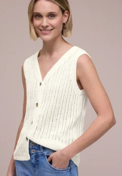 Vest met V-hals en knoopsluiting