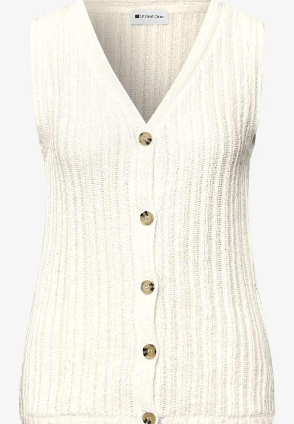 Vest met V-hals en knoopsluiting