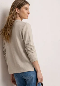 Vest met 3/4 mouwen in een gebreide look