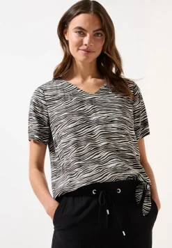 V-hals blouse met print