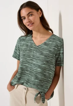 V-hals blouse met print