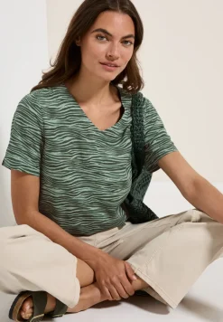 V-hals blouse met print