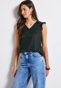 V-hals top met gehaakte details