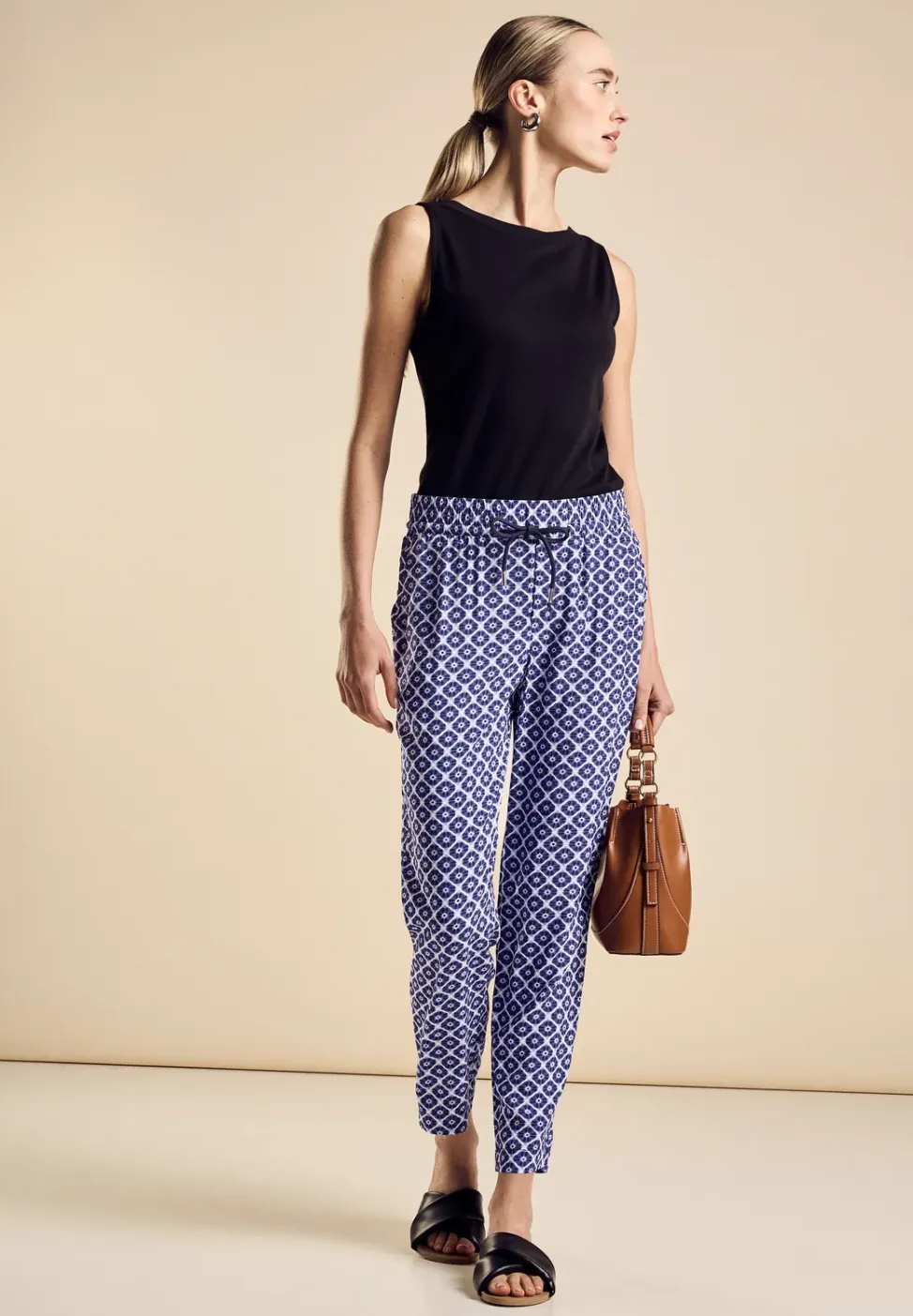 Viscose broek met print
