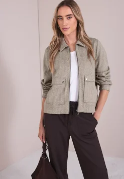 Visgraat blouson