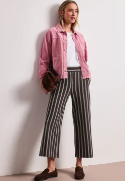 Wide Legs broek in casual pasvorm met strepen