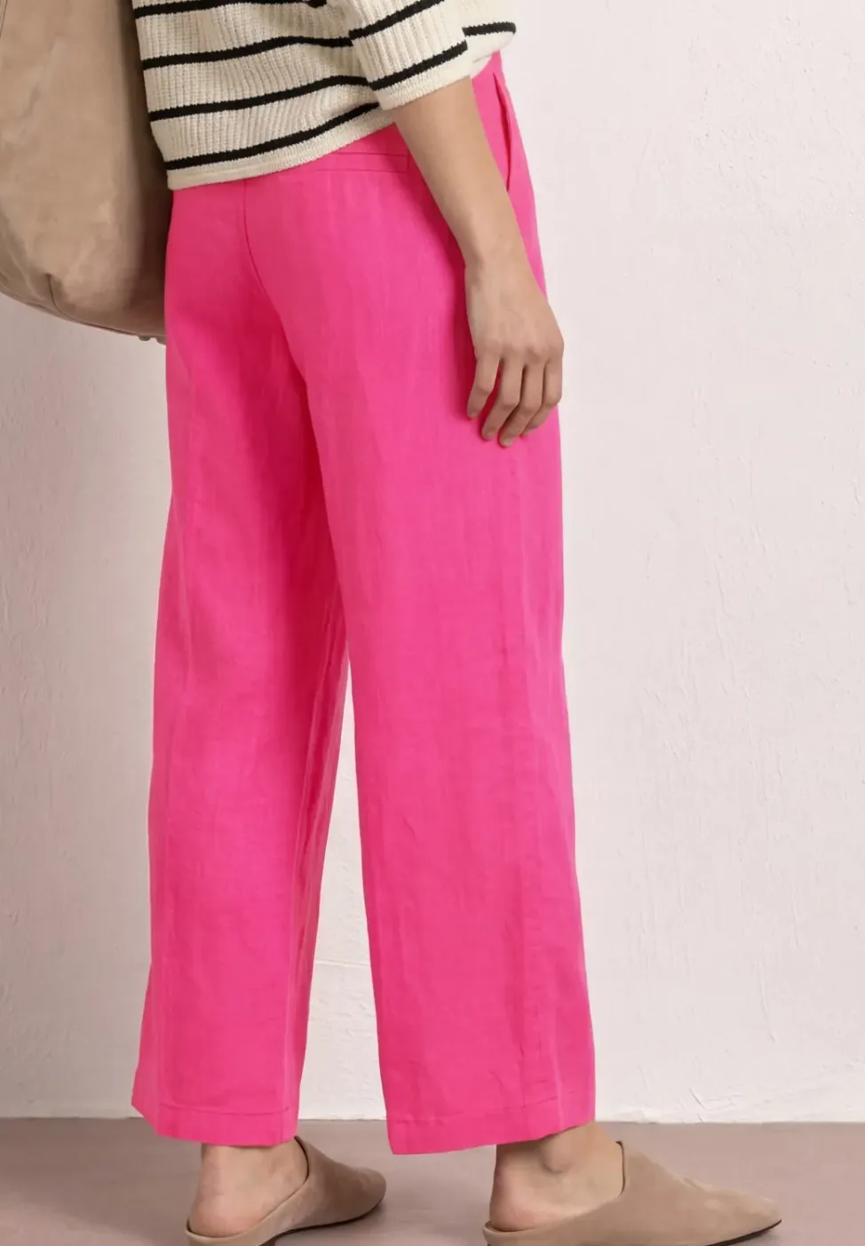 Wide Legs broek in een Loose Fit van linnen