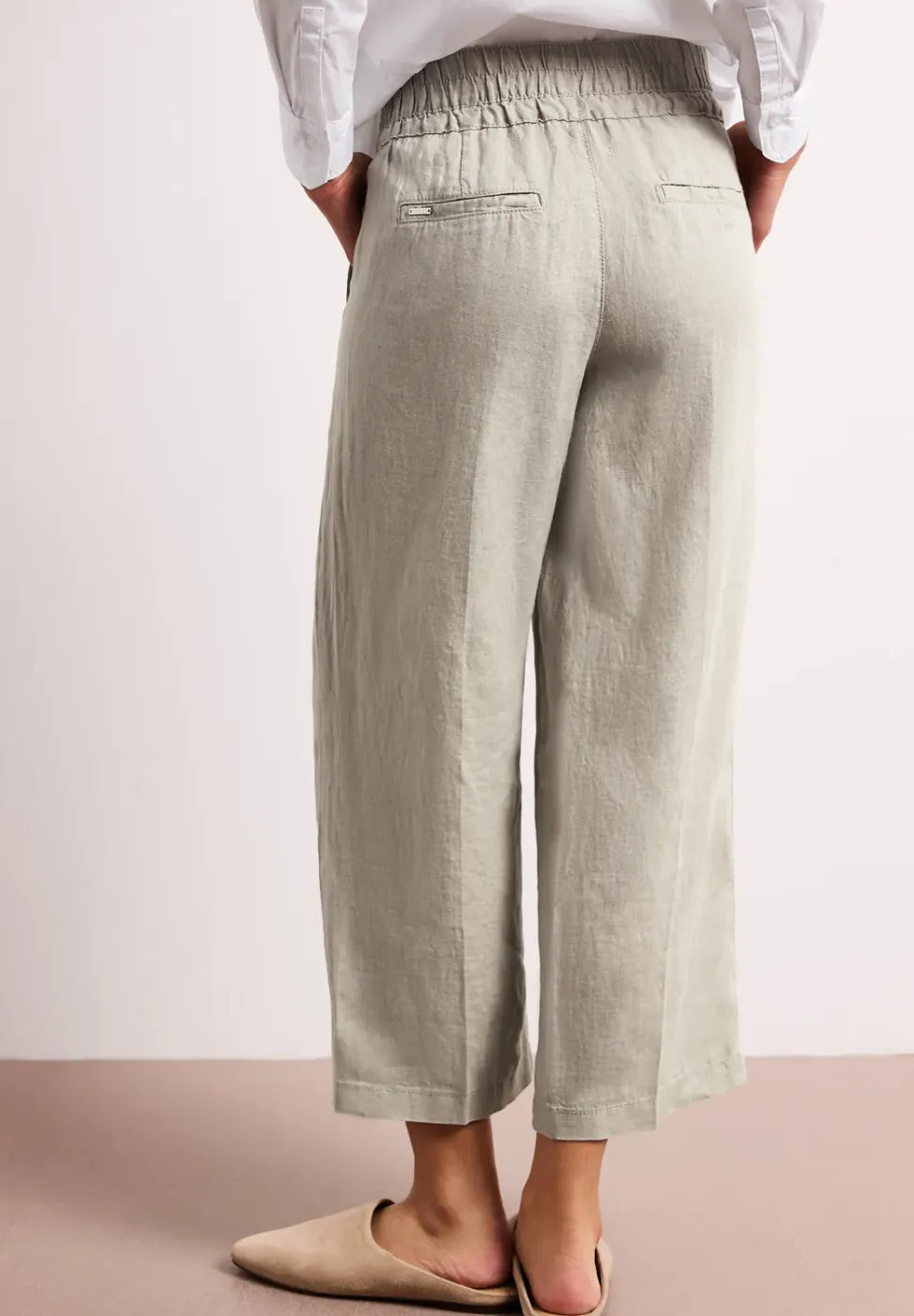 Wide Legs broek in een Loose Fit van linnen