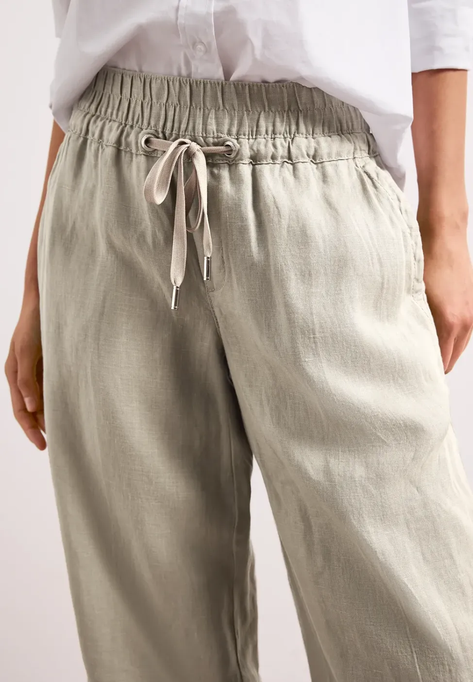 Wide Legs broek in een Loose Fit van linnen