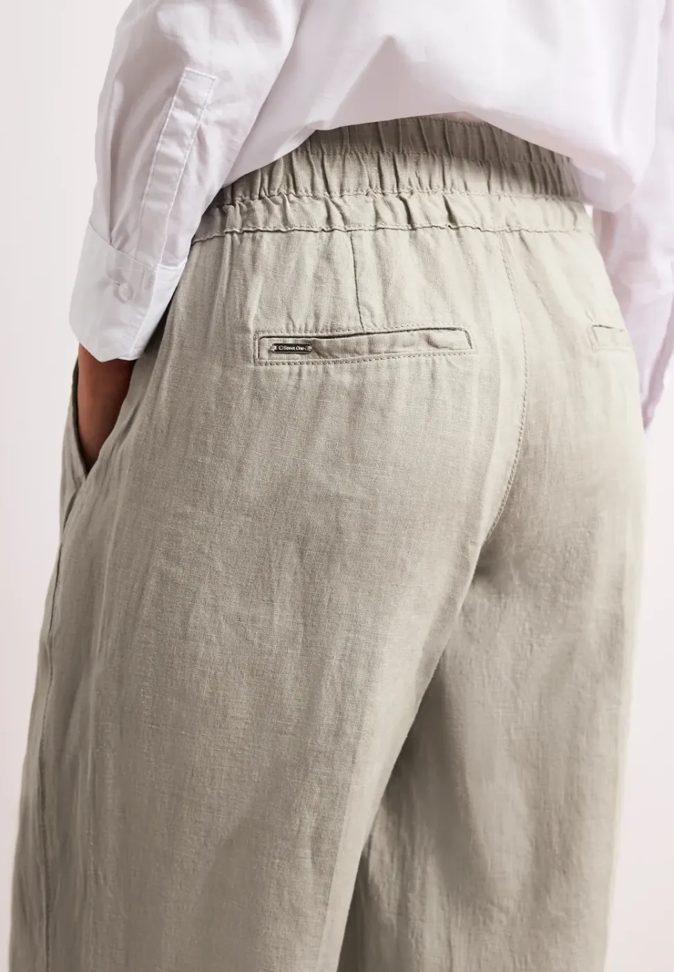 Wide Legs broek in een Loose Fit van linnen